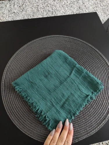 12pcs Table Cloth Wedding Napkin for Table Plates Mat Setting Serving Kitchen Towels Cotton Line Party Decoration Decoupage Blue