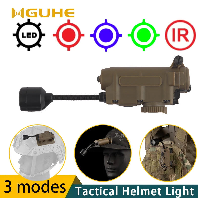Sidewinder Tactical Helmet Strobe Light, Red Green Blue White IR Light