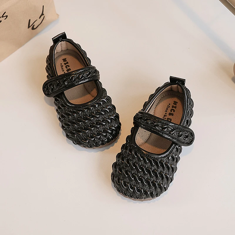 Soft Puff Pleats Design Ballet Flats Baby Kids Cute Round Toe Cream Color Ballerina Shoes Girls Concise Versatile Dress Zapatos