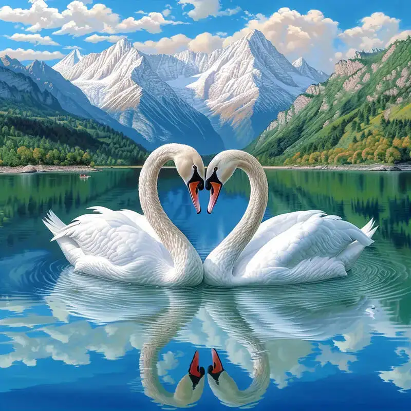 DIY 5D Diamond Painting Kit Completo Para Adultos Niños,Belleza Del Cisne Pintura Diamante Punto De