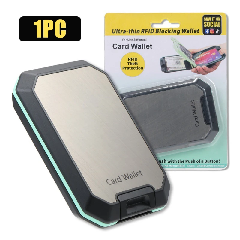 1/2PCS Anti Theft Brush Ultra-Thin Wallet Anti-Demagnetization Shielded Wallet Removable Wallet Anti-Theft Wallet Anti-Pressure