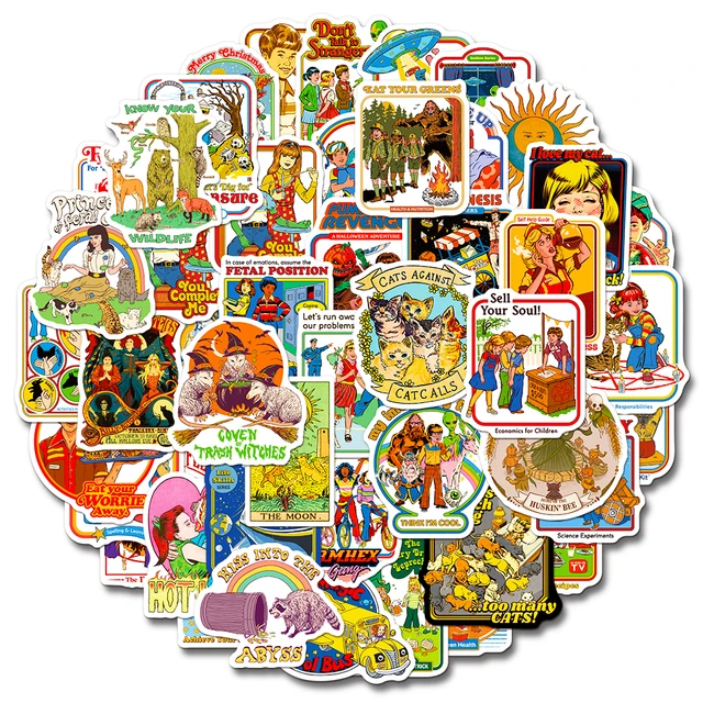 10/30/50 PCS American Retro Graffiti Stickers For Laptop Skateboard Guitar Bottle Motorcycle Classic Cartoon DIY Decals Sticker 1