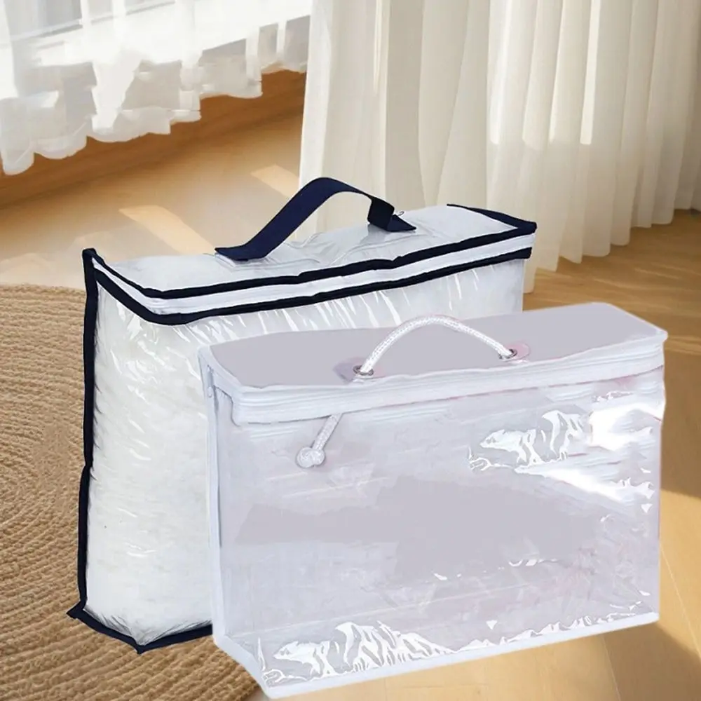 TransparentQuiltPillowStorageBagsFoldablePVCBlanketPillow