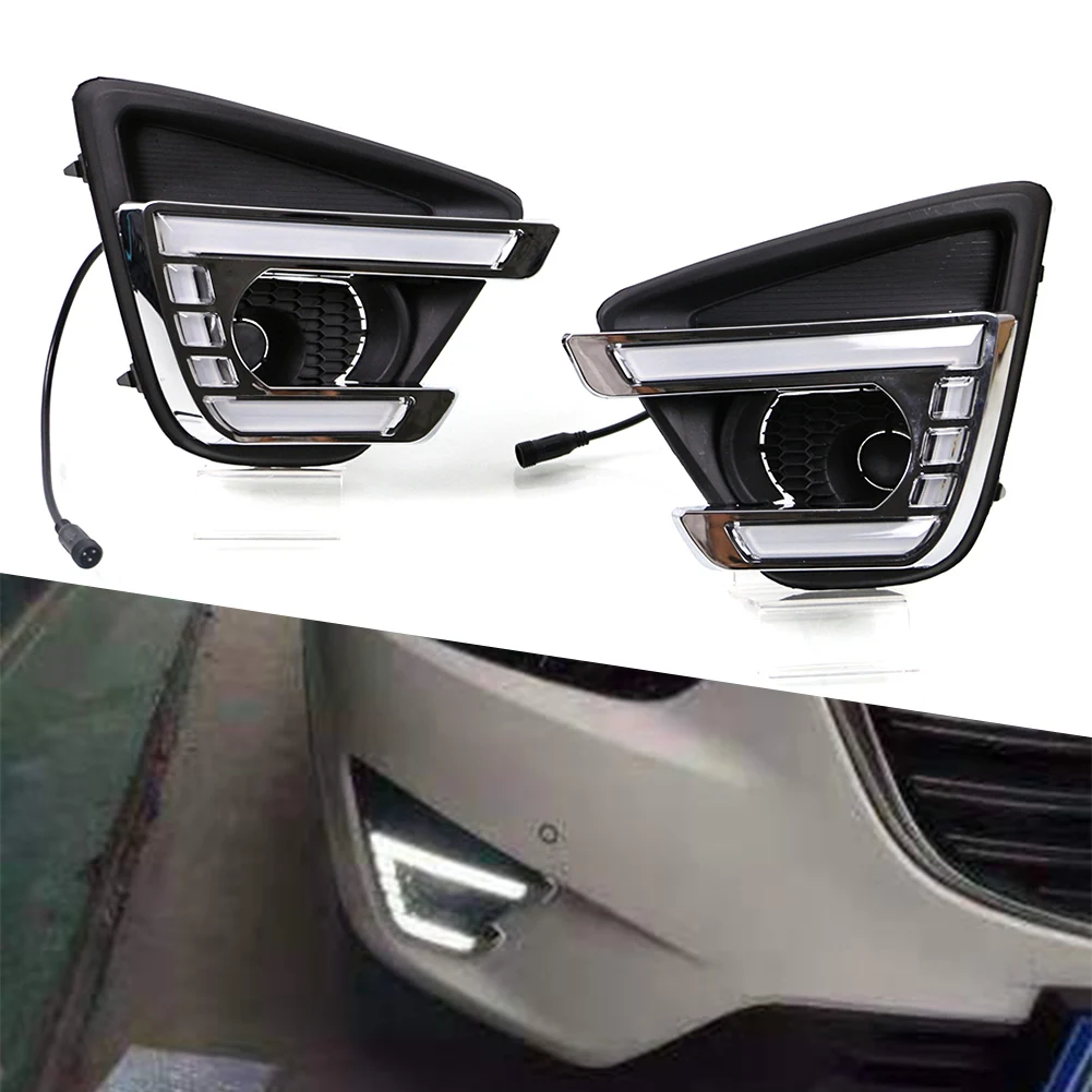 

Auto LED DRL Daytime Running Lights White For Mazda CX-5 2012 2013 2014 2015 2016 Car Acessories Parts 1Pair