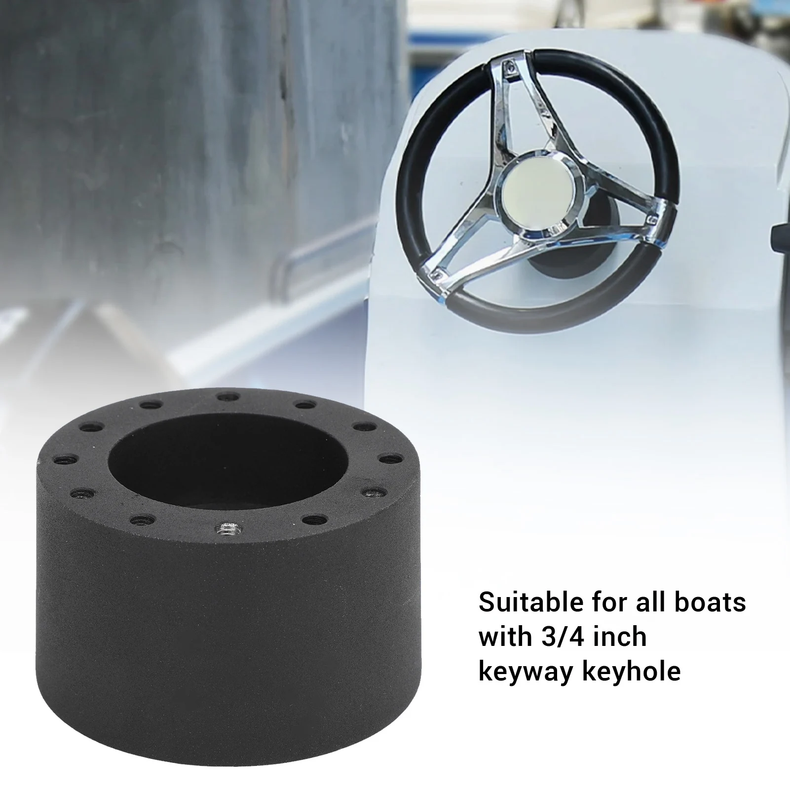 Marine Steering Wheel Hub Adapter 3/4 inch Keyway Boat Hub Adapter Stable Connection Easy Installation High Hardness