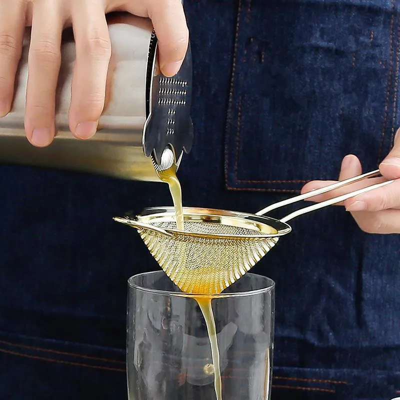 304 Stainless Steel Julep Cocktail Strainer Shaker Bartender Wine Drink Ice Cube Filter Professional Barware Bar Accessories cocktail shaker strainer
