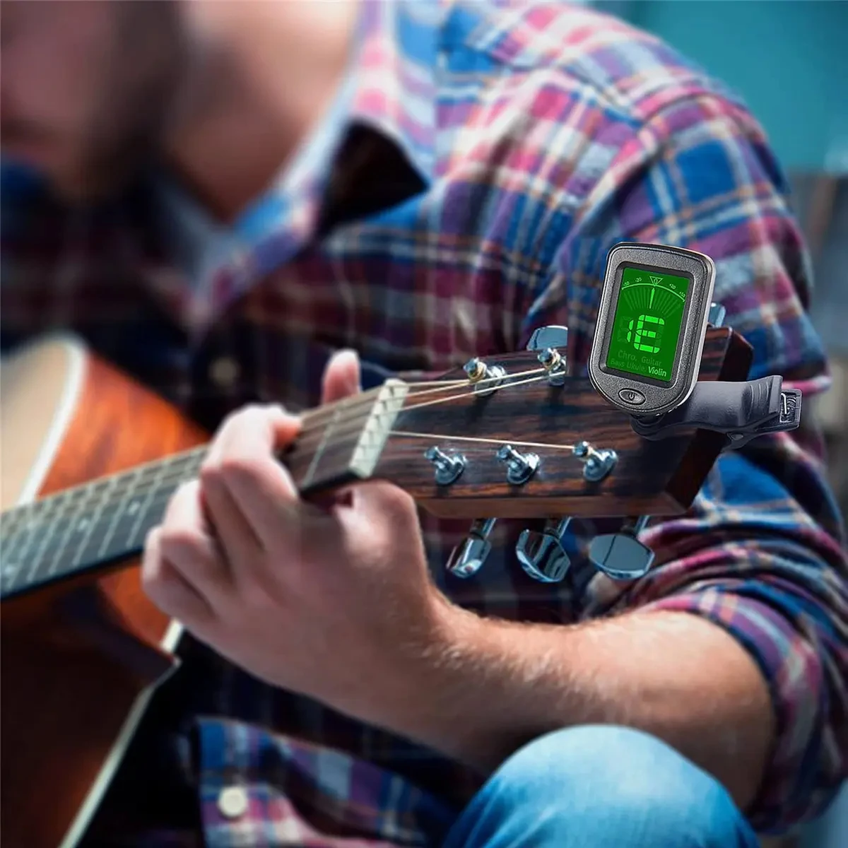 Clip-On Tuner For Guitar Bass Ukulele Violin Mandolin Banjo