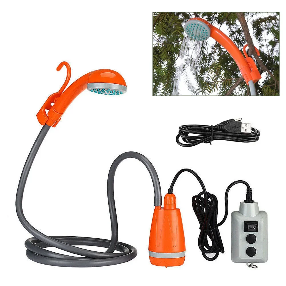 High Pressure Spray Head USB Charging for Outdoor Camping Car Washing Plant Watering Tool Portable Car Outdoor Shower