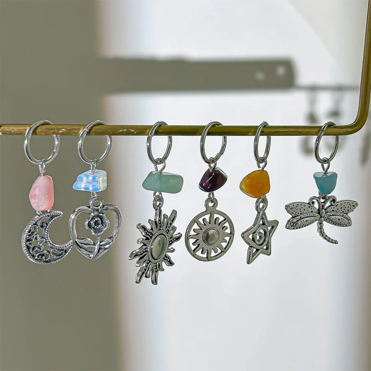 6개/봉지 합금 드레드락 브레이드 헤어 링 (가발용), 여름용 패션 힙합 스타일 헤어 액세서리