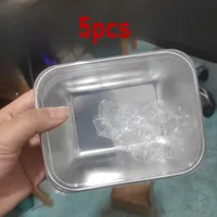 Ensemble de conteneurs de stockage des aliments en acier inoxydable, 5 pièces, boîtes à déjeuner hermétiques sans BPA pour la préparation des repas, le Camping et le bureau, lavables au lave-vaisselle 6