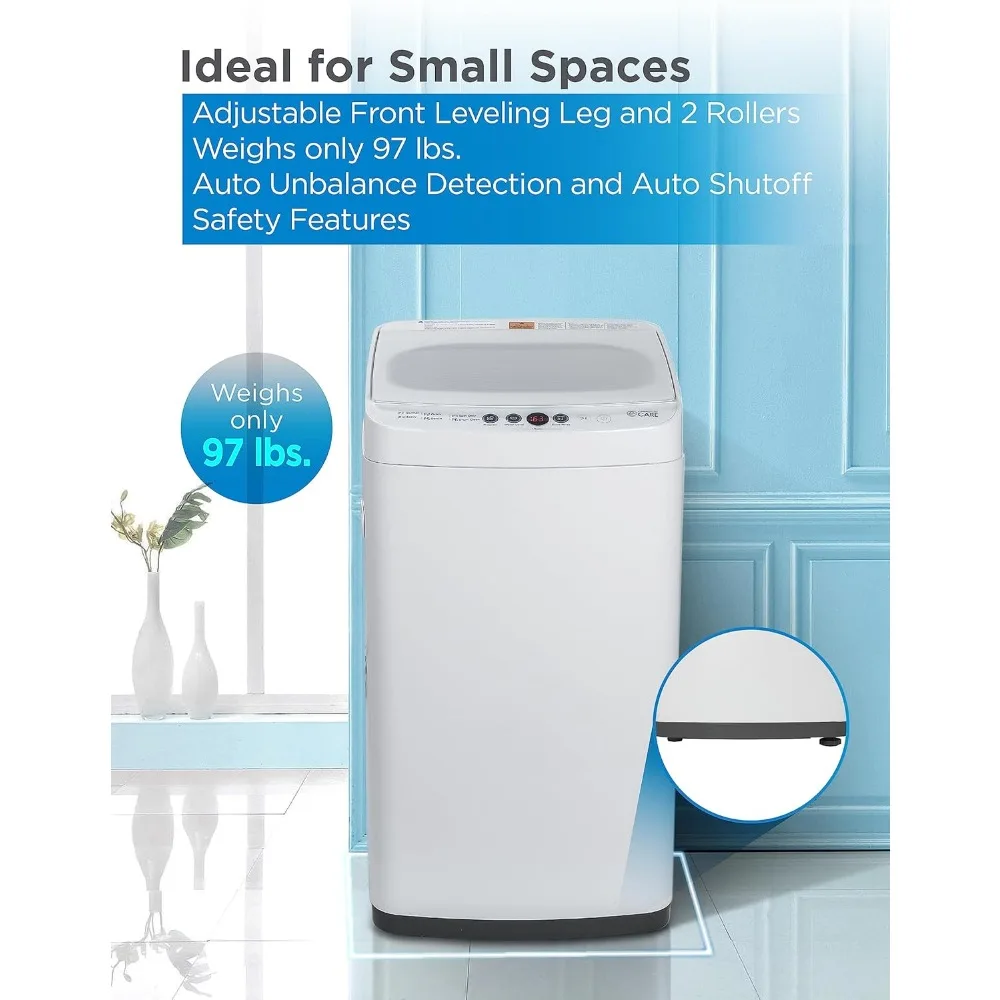 0.9 Cu. Ft. Portable Washing Machine, Compact Washing Machine with 6 Wash Cycles, Portable Clothes Washer Featuring