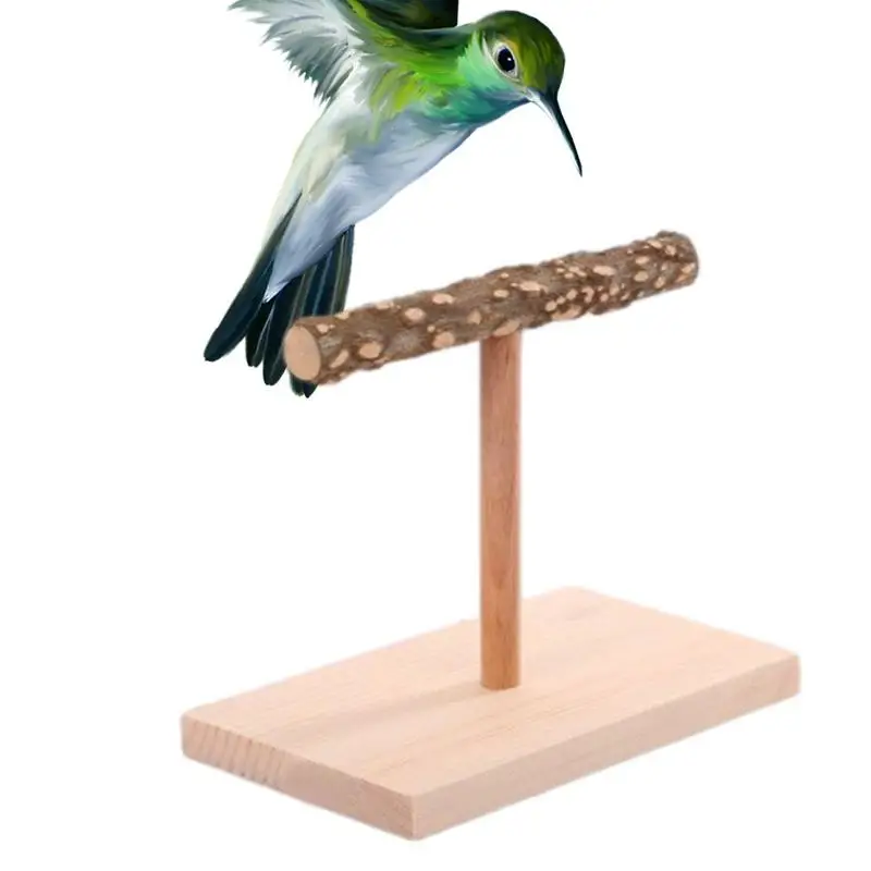 

Bird Perches for Parrots T Shape Natural Wood Bird Platform Grinding Training Toy for Table Top Bird Exercise Toy for Love Bird