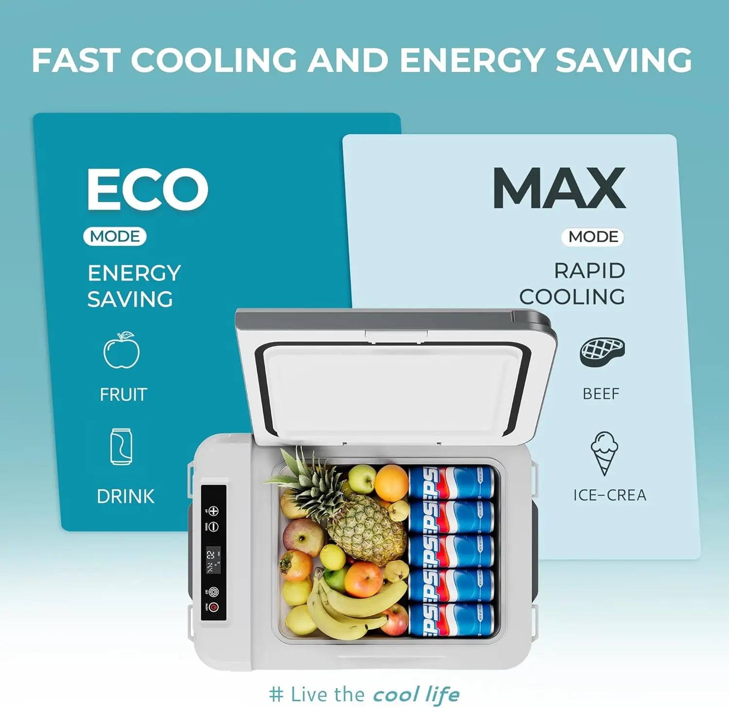 EUHOMY 12V 17 Quart Compressor Electric Cooler with APP Control, Compatible with Car Fridge 12/24V DC and 120-240V AC Power