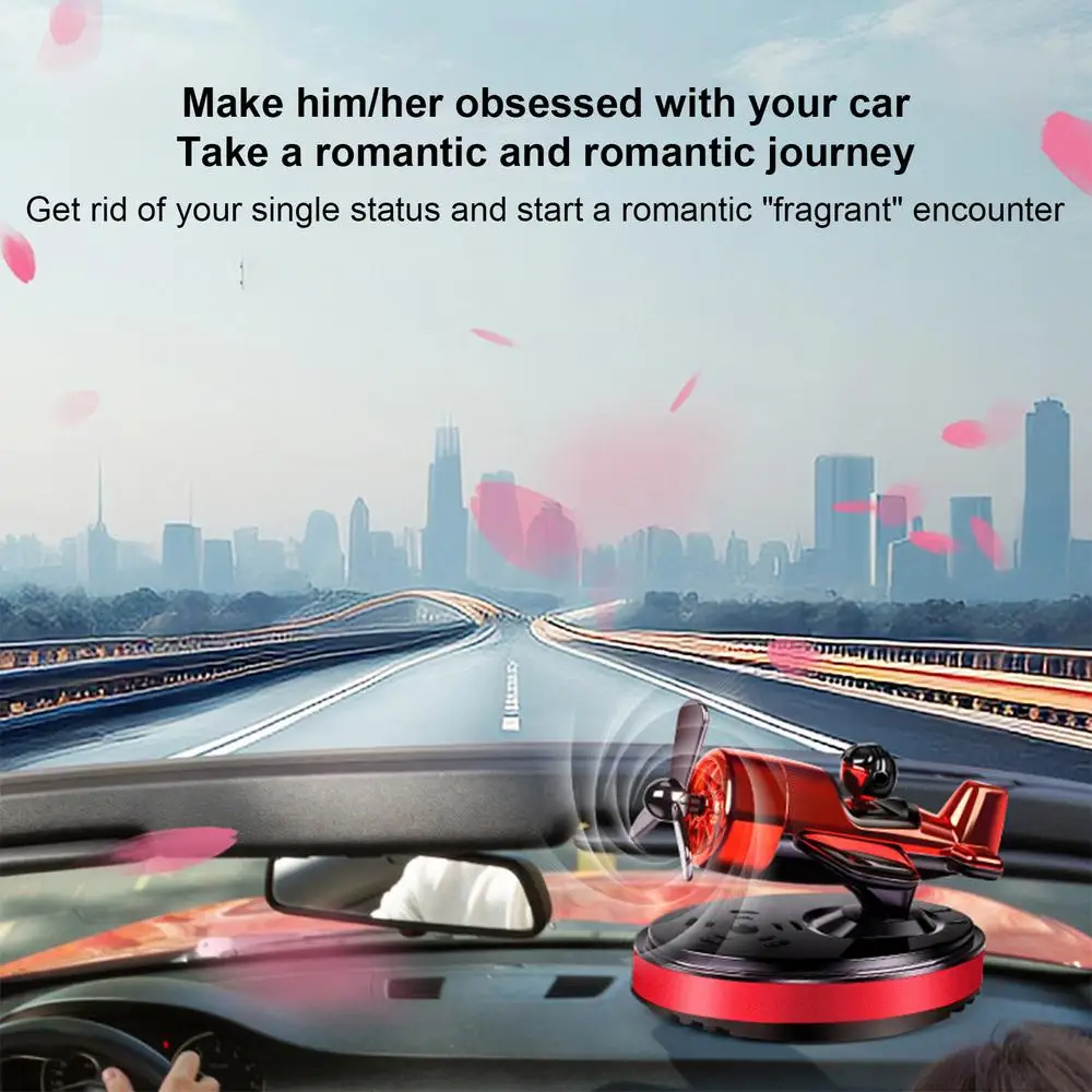 Car Air Freshener Diffuser Solar Helicopter Interior Accessories Decoration Propeller Rotating Auto Perfume Diffuser Supplies