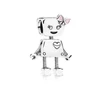Hot Sale Pink White Purple Crystal and Crown Head Robot Trinket Charm Bead Fit Original Silver 925 Necklace Bracelet DIY Jewelry 5