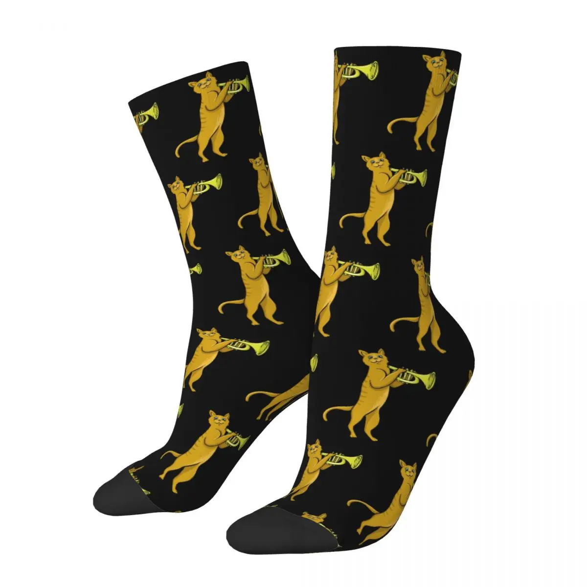 

Trumpet Cat Socks Harajuku Sweat Absorbing Stockings All Season Long Socks Accessories for Man's Woman's Birthday Present
