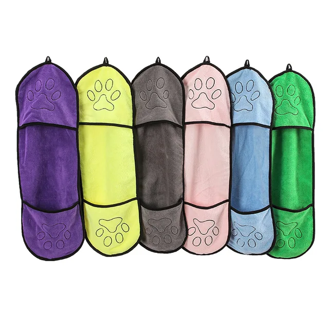 Pet Towel Quick Dry Dog Towel Bath Robe Soft Fiber Absorbent Cat Bath Towel Convenient Pet Cleaning Washcloth Pet Accessories 5