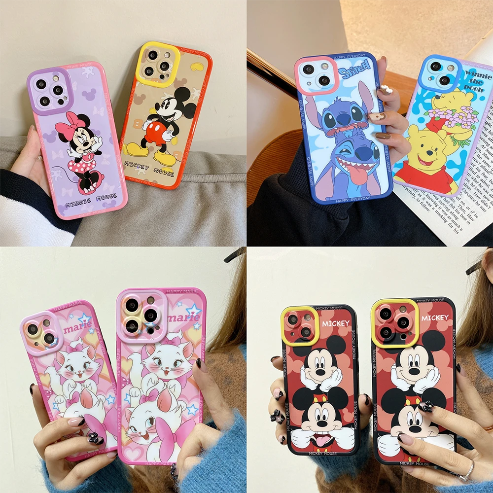 Cute Disney Cartoon Character Soft Tpu Shell Phone Case For Iphone 11 12 13 Pro Max X Xs Xr 7 8 Plus Shockproof Protector Cover Aliexpress