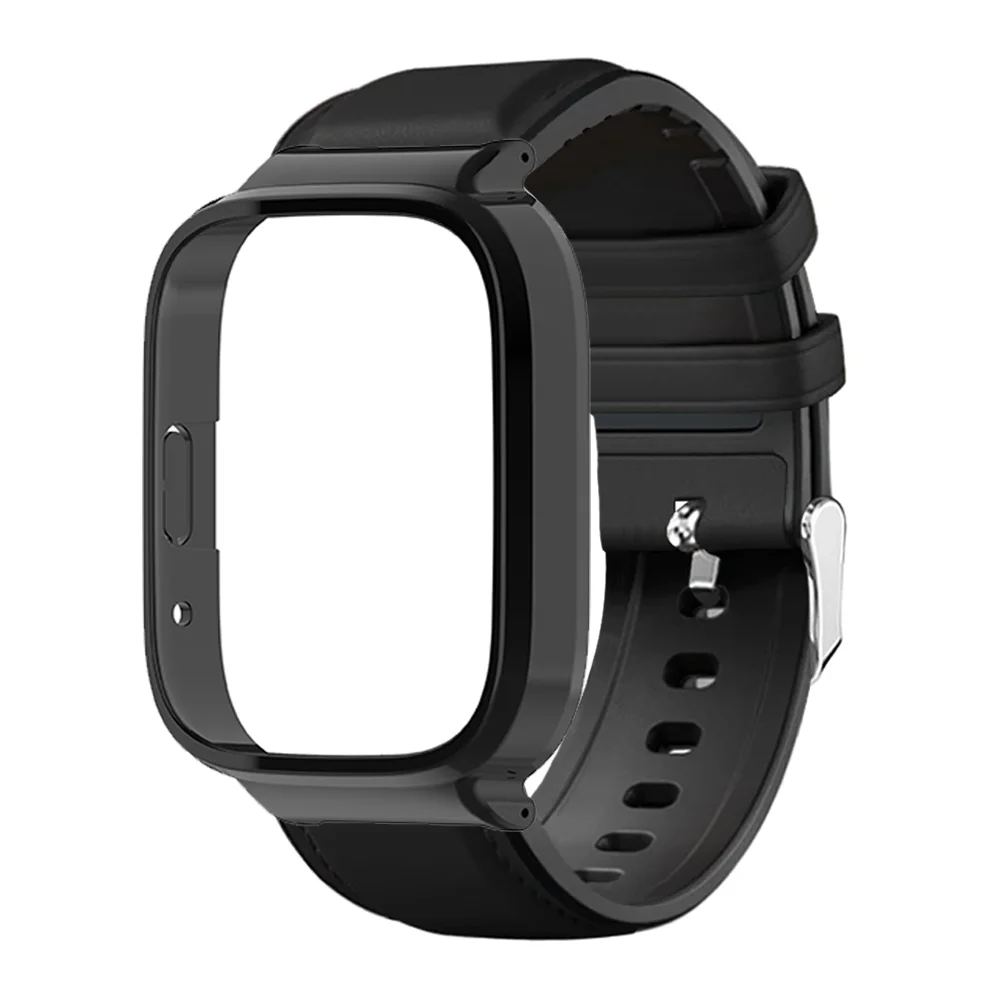 Premium Leather Strap with PC Case for Smart Watches - Elegant Wristband Bracelet Accessories