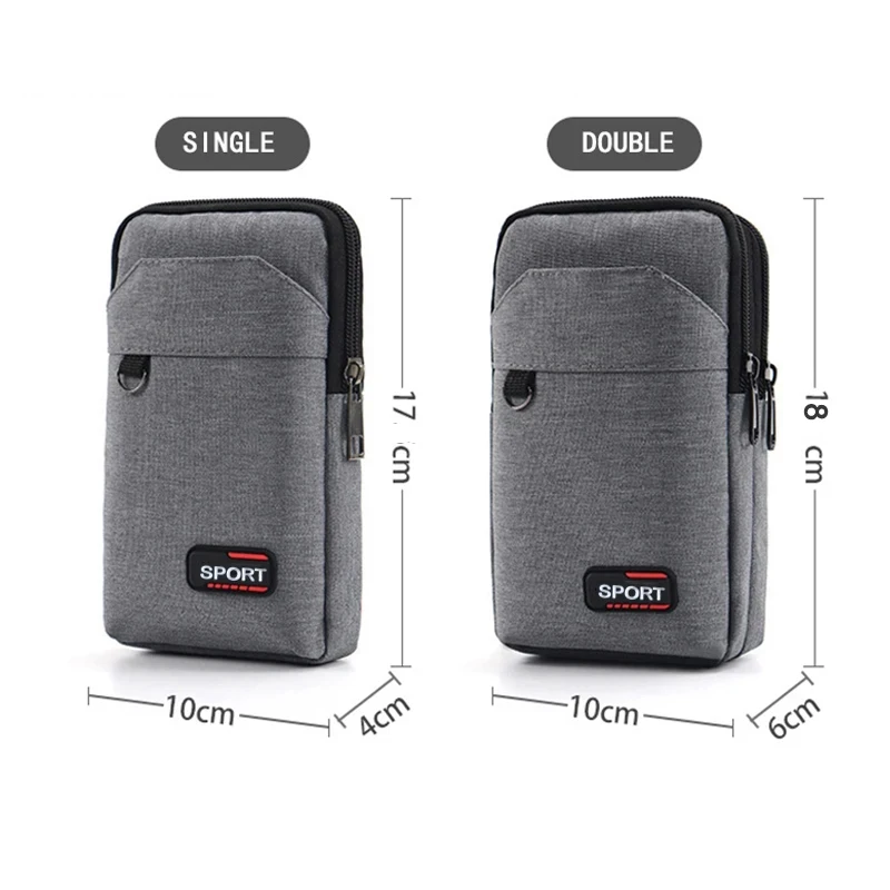 Waterproof Men's Double Layer Waist Bag with Crossbody Strap