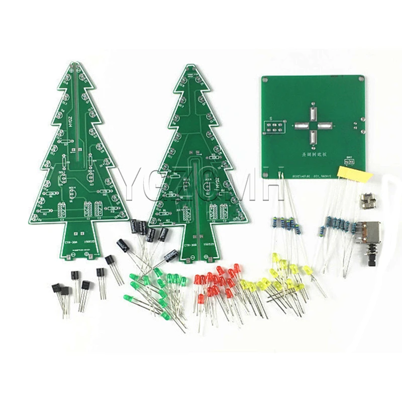 

DIY Kit LED Electronic Christmas Tree With Shell Water Lamp Welding Practice Assembly 3/7 Color