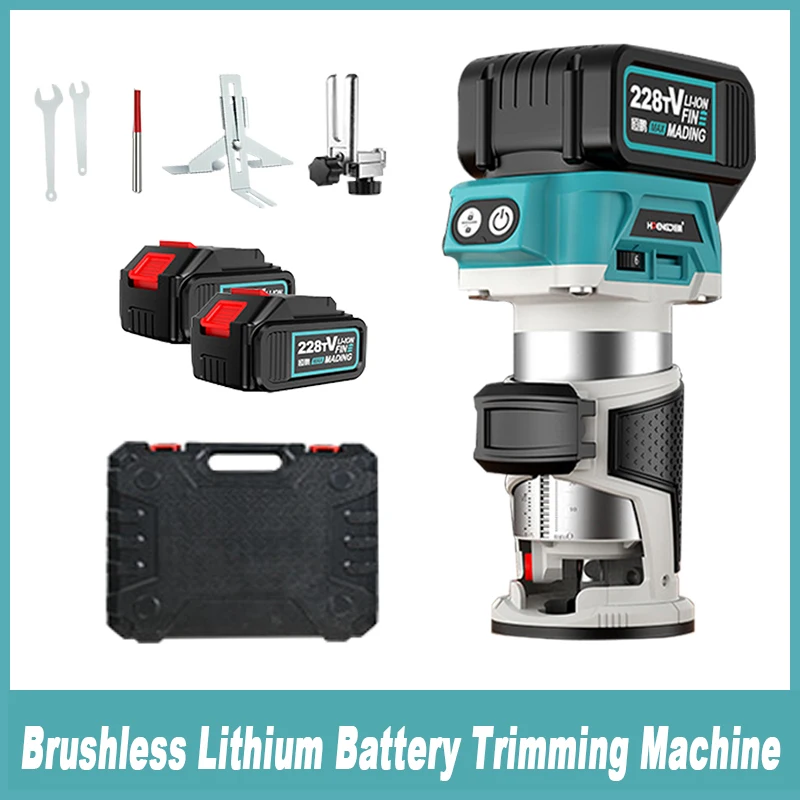 

21V Wireless Lithium Electric Woodworking Trimming Machine Electric Wood Router Engraving Slotting Machine For Makita Battery