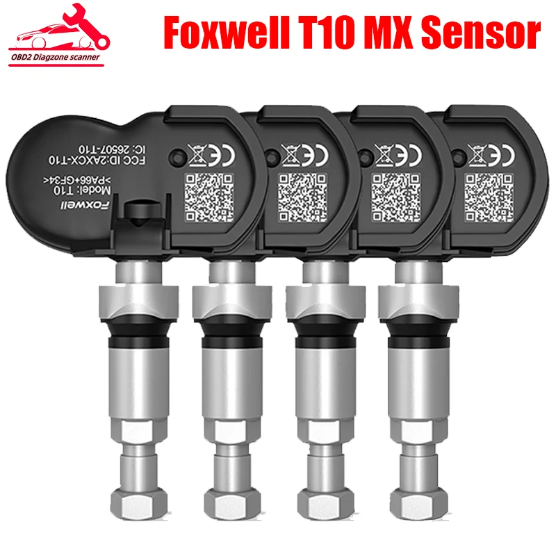Foxwell 범용 프로그래밍 활성화 타이어 압력 모니터 테스트 수리 도구, T10 MX 센서 TPMS, 2 in 1 433MHz 315MHZ OE 레벨
