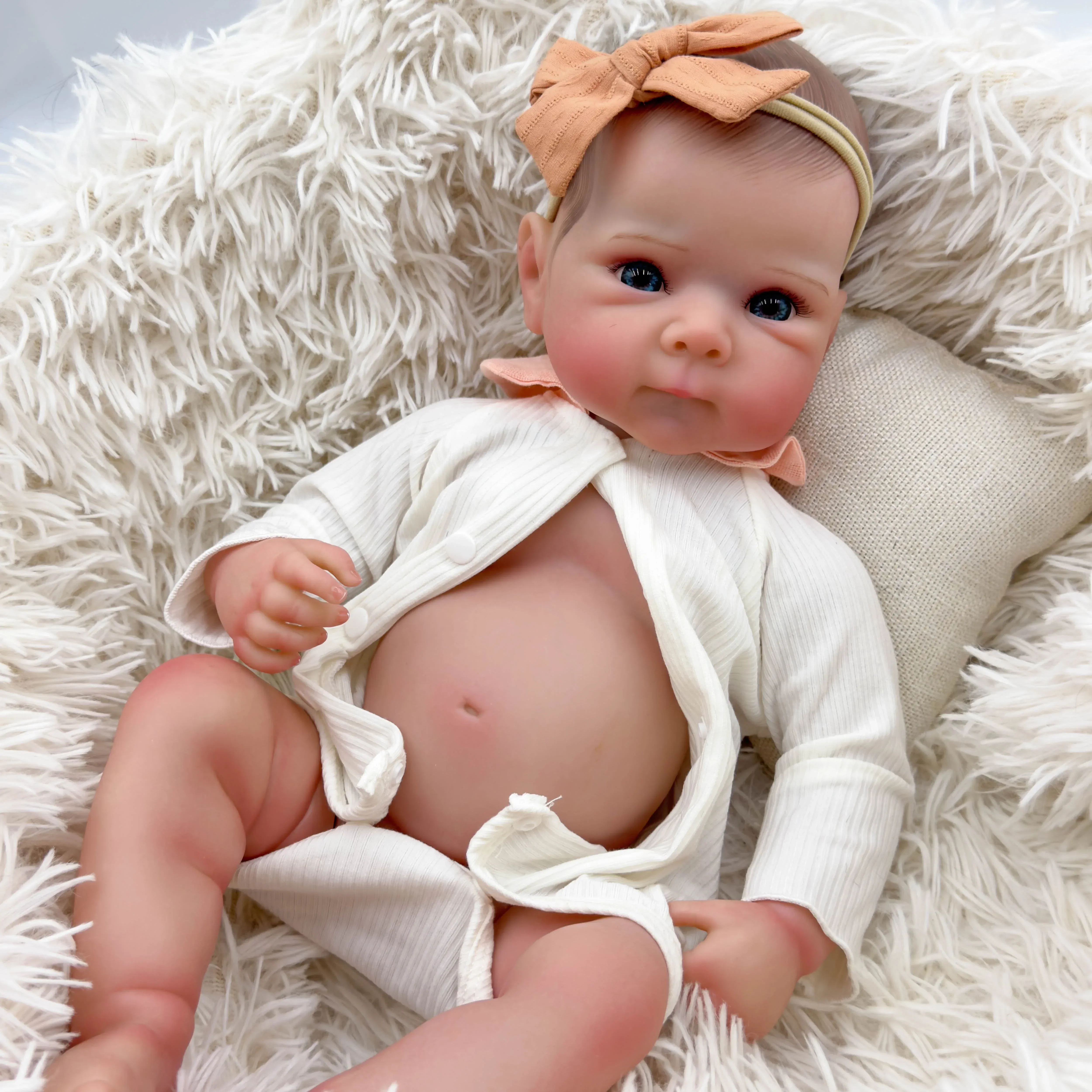 

NPK 18inch Bettie Lifelike Full Body Reborn Baby Newborn Doll Cuddly Baby Multiple Layers Painting 3D Skin with Hand Draw Hair