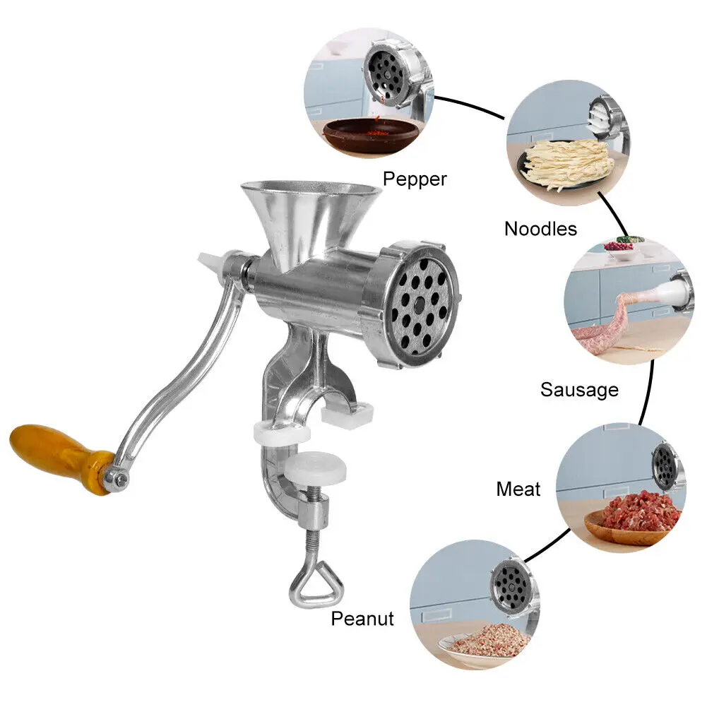 Heavy Duty Manual Meat Grinder Mincer Stuffer Sausage Pasta Filler Maker Machine