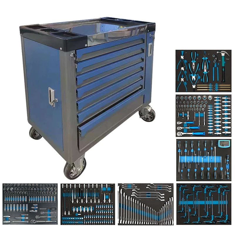 Drawers Garage Storage 370 Pcs Tool Sets Box Tool Chest Workshop Trolley Heavy Duty Tool Cabinet