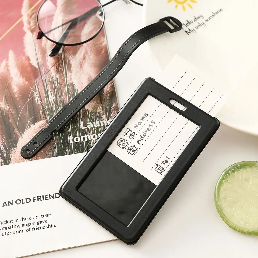 Colorful Stripe PVC Luggage Tag Suitcases Identifier Label Baggage Boarding Bag Name ID Address Holder Travel Accessories