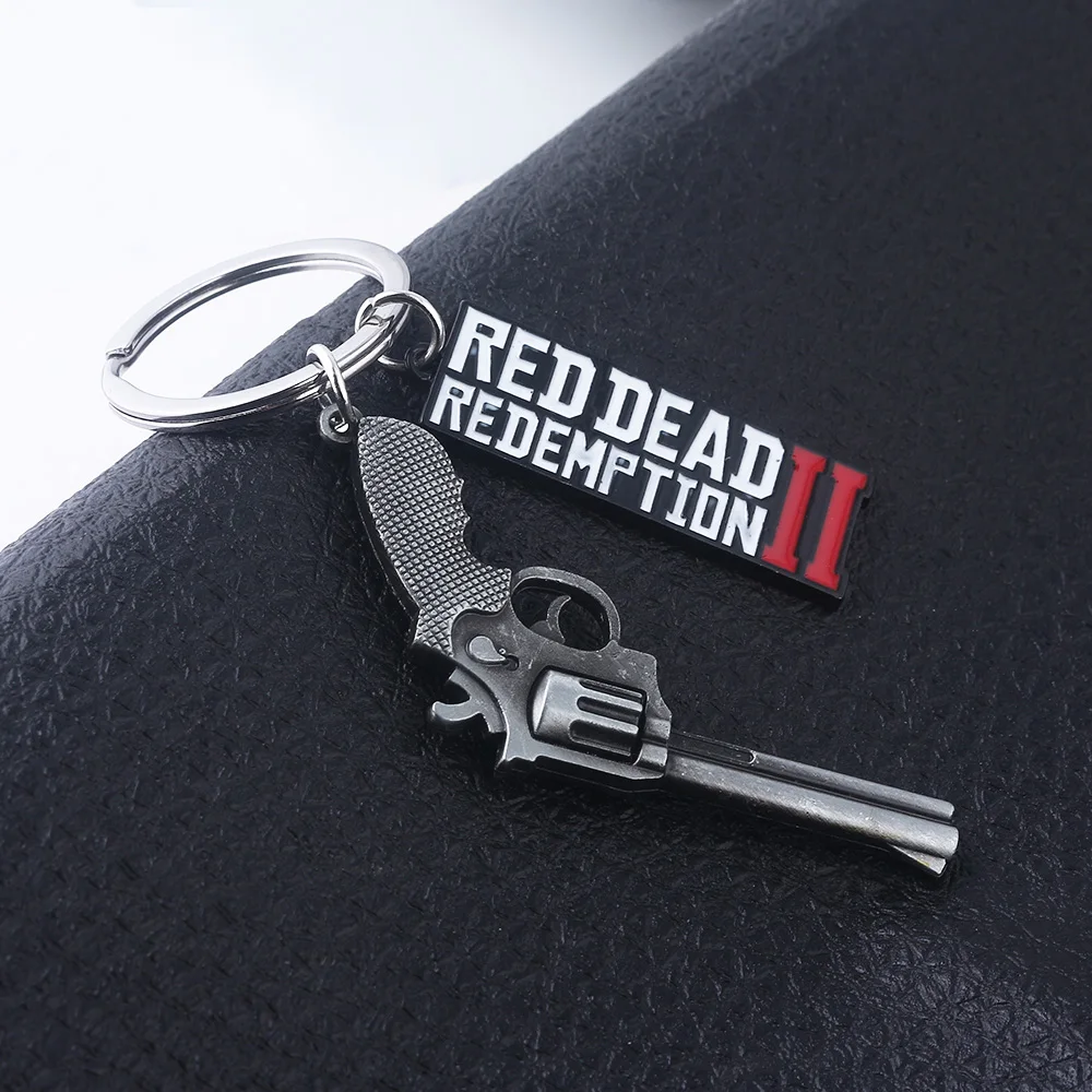 RDR2 Arthur Morgan Revolver Modell Schlüsselanhänger Red Dead Redemption 2 Taschenanhänger Autoanhänger Fans Cosplay Geschenk für Männer Frauen Schmuck – Detail 6