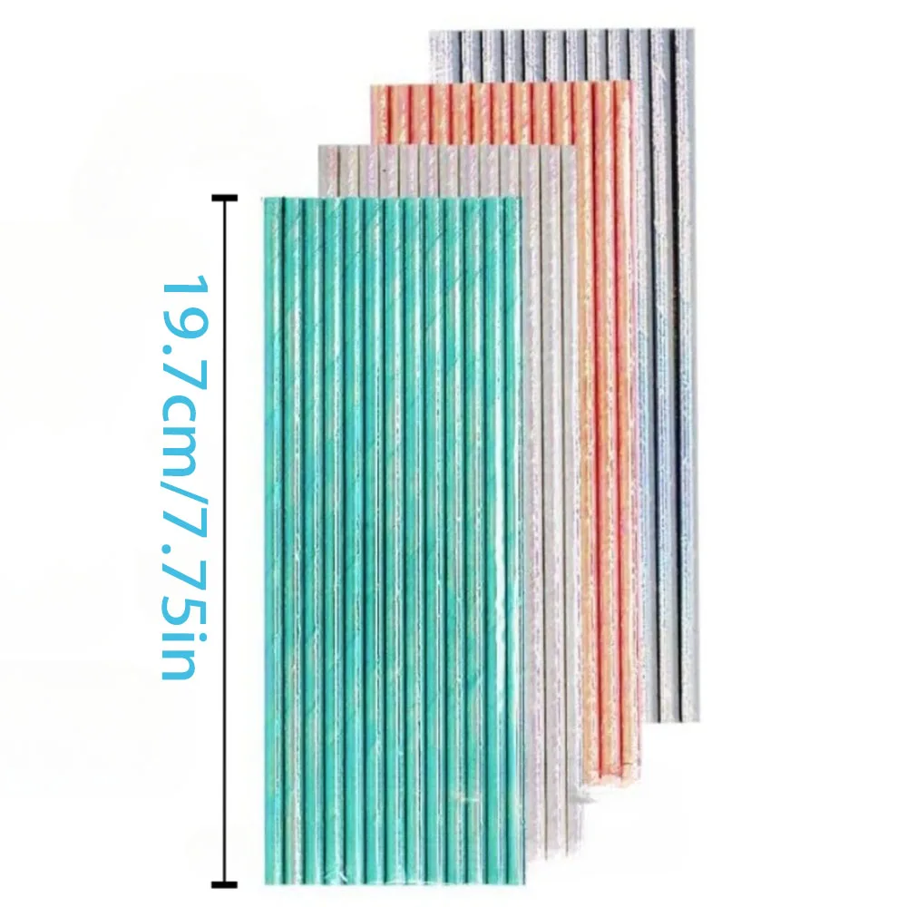 Disposable Paper Straws 25/50/100PCS Cocktail Straws for Birthday Party Wedding Party Gift Drinks Fruit Juice Beer