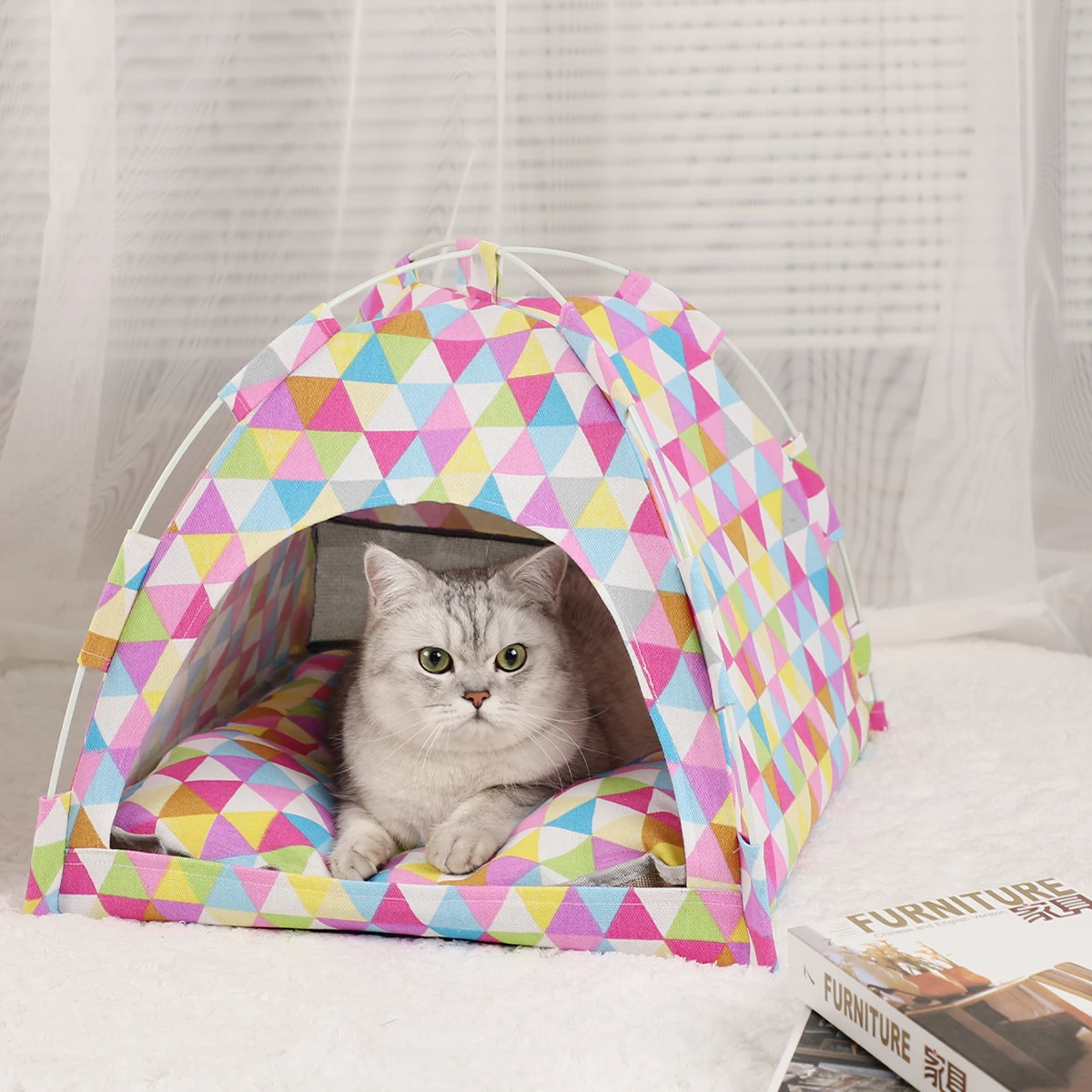 Tent Bed Cats House Warm Cushions