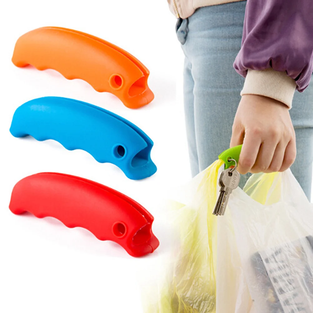 

4PCS Shopping Bag Holder Clips Silicone Save Effort Bag Pouch Handle Carrier Gadgets (Random Color)