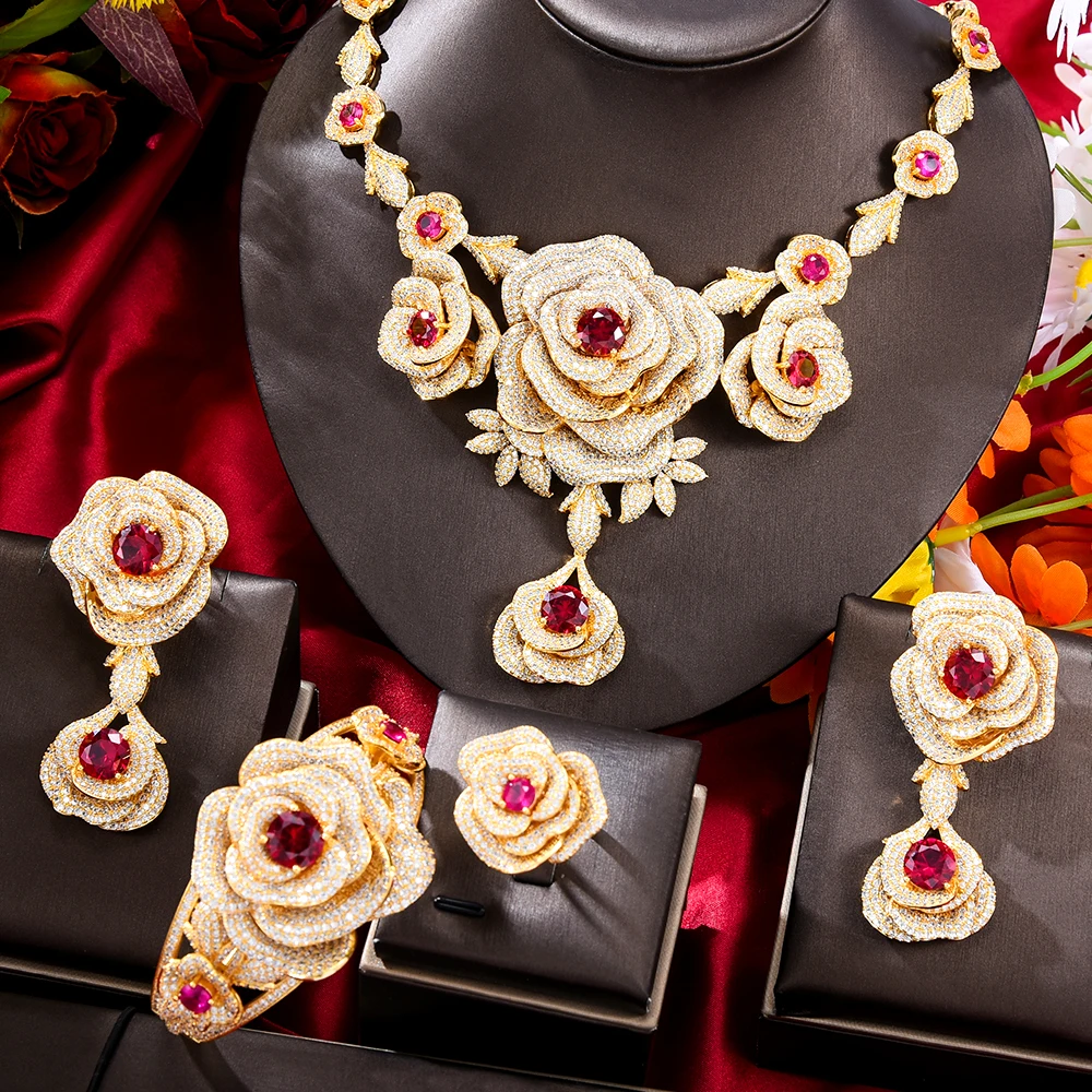 【MISSOMA】モルテン ダブル スタッキング リングセット国内発送 Missvikki Luxury 4pcs Bloom Flowers Necklace Bangle Earrings