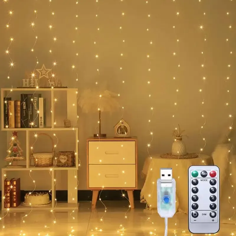 USB LED Curtain Fairy Lights for Home or Wedding Decoration