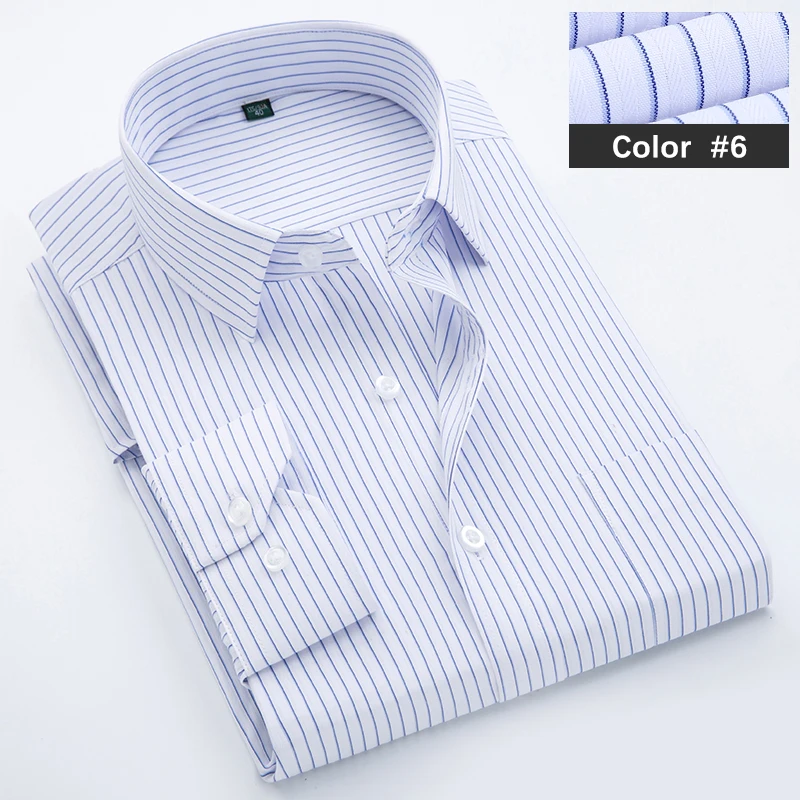 Men's Classic Blue Striped Long Sleeve Casual Shirt