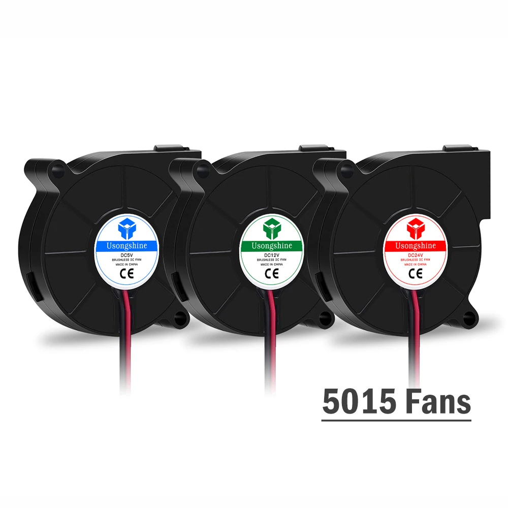Cooling Turbo Fan 12V&24V Brushless 2Pin For Extruder DC Cooler Blower Part 5015/4010/4020 Black Plastic Fans 3D Printer Parts cooling fans,3d printer parts