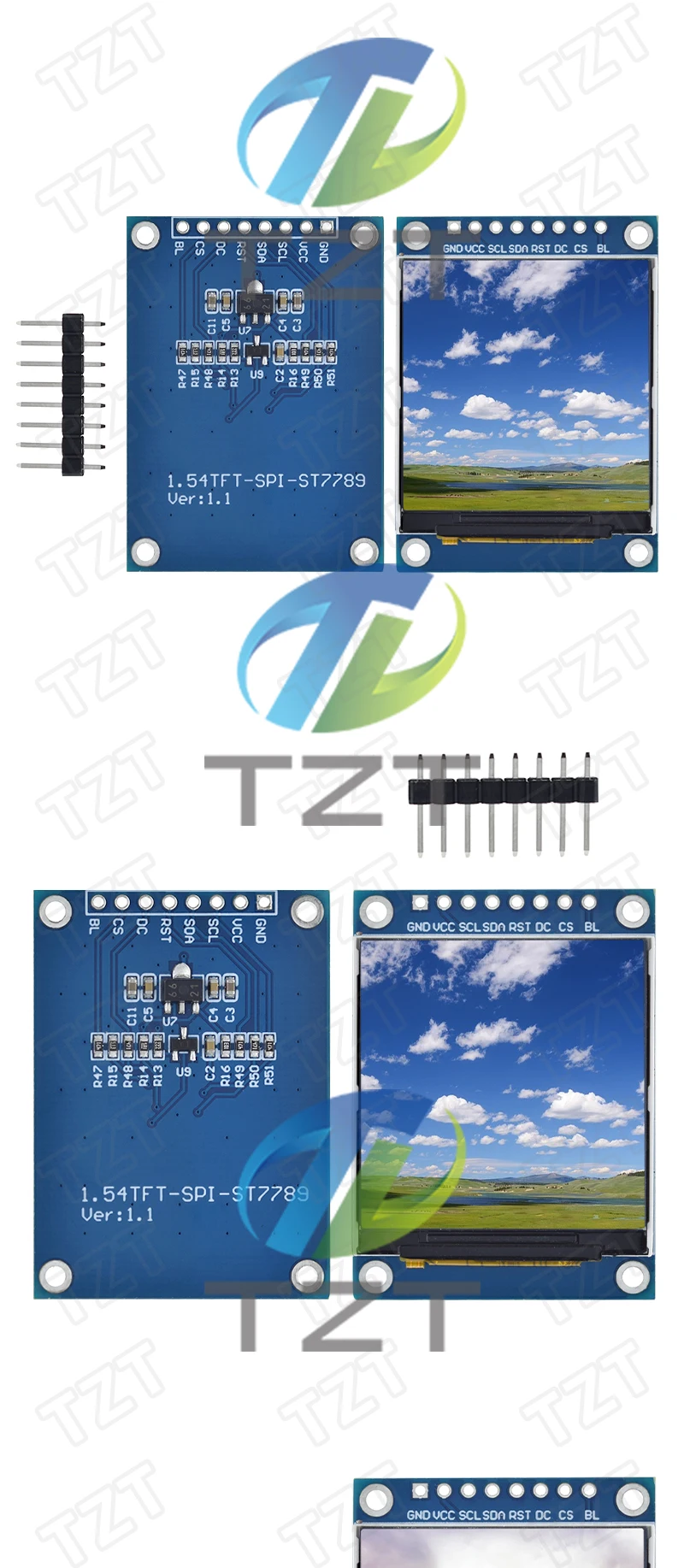 1,54 Zoll LCD SPI Serial Port Modul TFT Farbbildschirm ST7789 Fahrauflösung 240x240 LCD Liquid Crystal Display Modul 3,3V – Detail 2