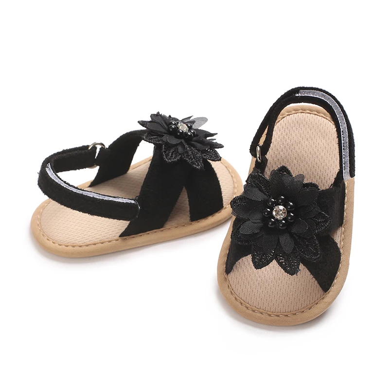 New 0-18 Month Baby Anti Slip First Walking Shoes Sweet Flower Sandals For Baby Girls Summer Soft Soled Flat Bottomed Princess