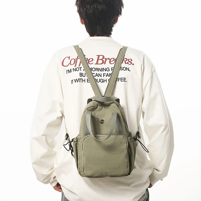 Multi-Purpose Backpack Women's 2025 New Messenger Bag Leisure All-Match Outdoor Travel Commuter Small Backpack Messenger Chest B