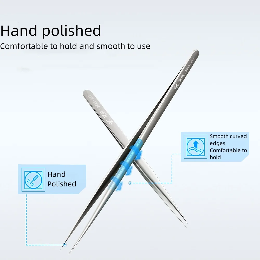 Handle Polish Tweezers Industrial Pinzas Phone Repair Tools Precise Tip Electronic PCB Motherboard Soldering Tweezer Hand Set