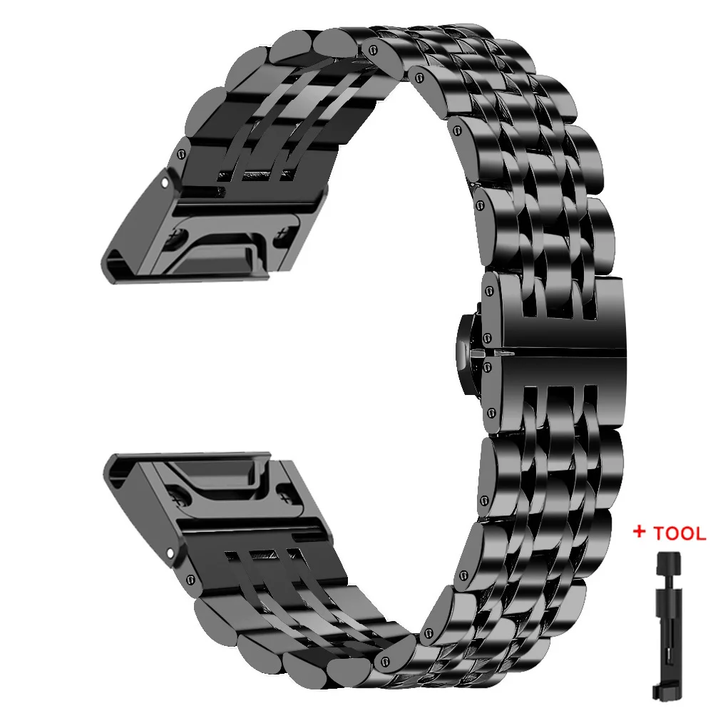 Quickfit Stainless Steel Smartwatch Metal Strap, 22-26mm