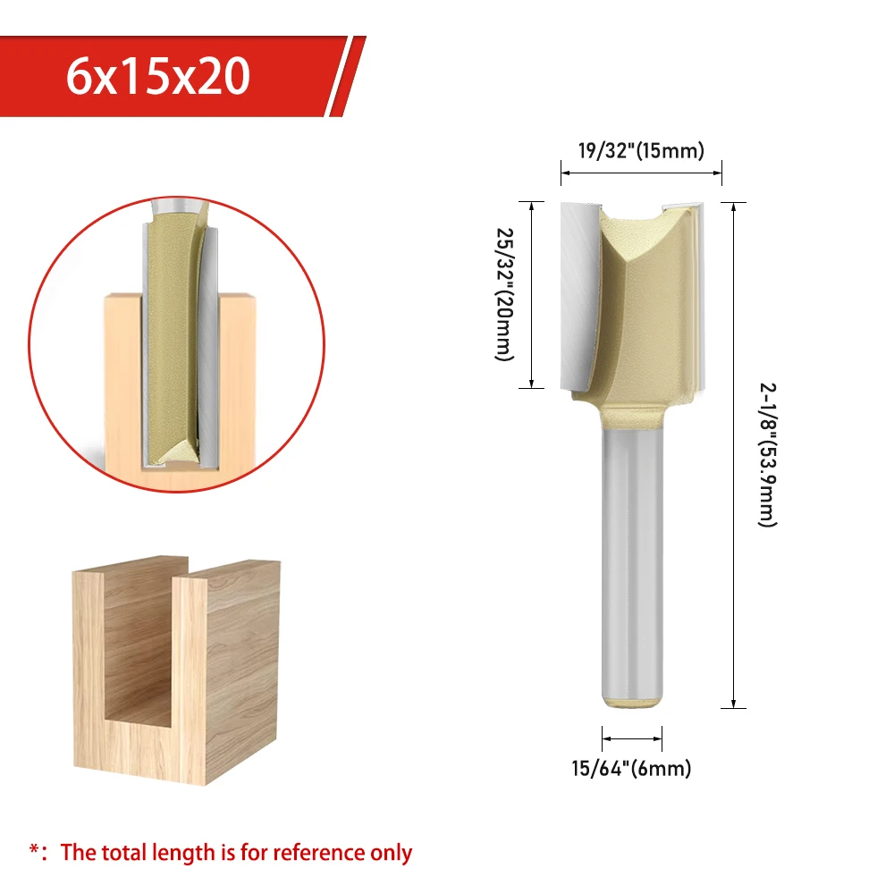 AURWOF 1 Stück 6 mm 1/4 1/2 Schaft Gerader Fräser Holzbearbeitungswerkzeuge Holzfräser für CNC-Trimmung H060020 – Detail 15