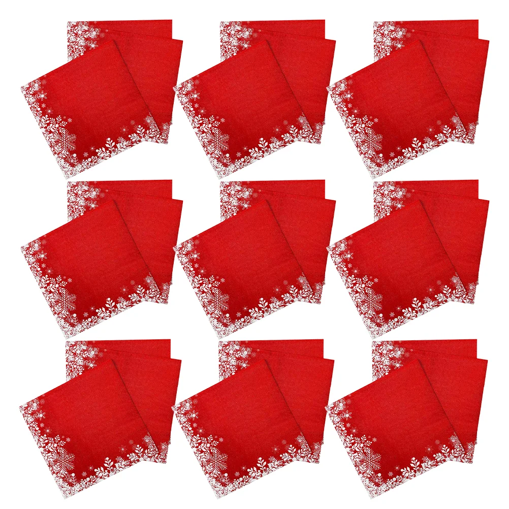 Paper Napkins 20 Sheets Winter Christmas Napkins Red Decorations Paper Holiday Bathroom Hand Towels