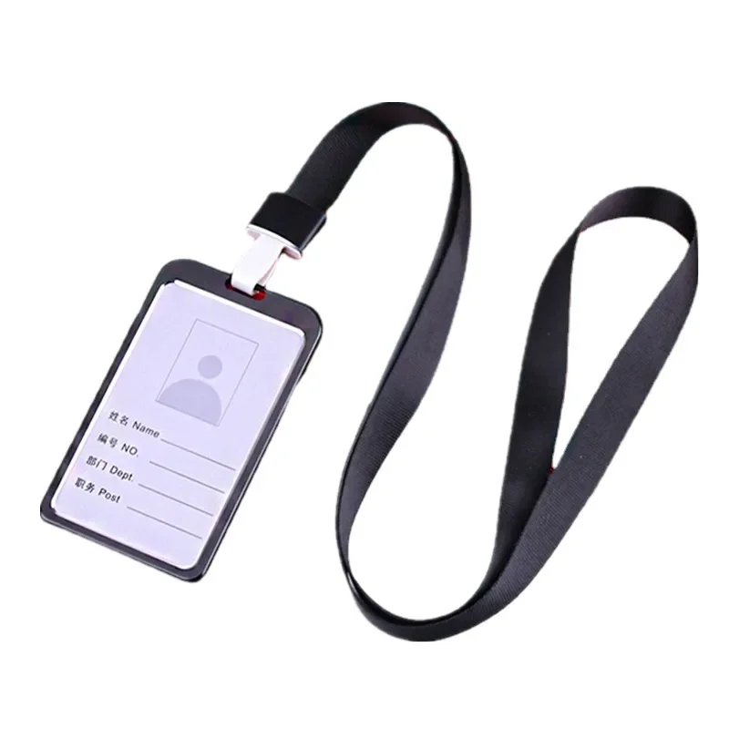 

Aluminium Alloy Badge ID Holder Employee's Work Pass Card Sleeve Case with Lanyard Badge Holder Name Tag Cover Case Neck Strap