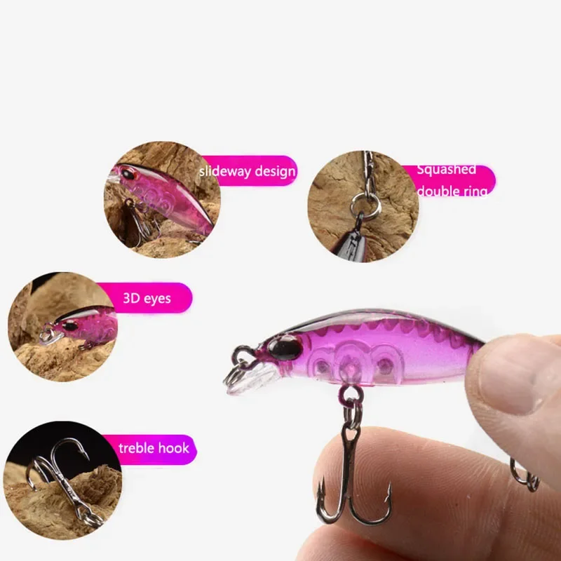 5pcs Mini Minnow 4cm 2.5g Fishing Lure Set Kit With Box CrankBaits Wobblers Lures Sinking Carp Fishing Tackle Artificial fishing lure