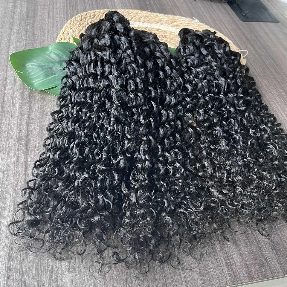 Water Wave Bundles Natural Black Brazilian Virgin Human Hair Extensions Water Wave Wavy Wet 1/3/4 Bundles Double Weft for Women 6
