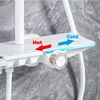 Upgrade White Hot Cold Bathroom Shower Set with LED Display Piano Keys Bath Shower Rain Shower Faucet Bathroom Accessories Brass 5